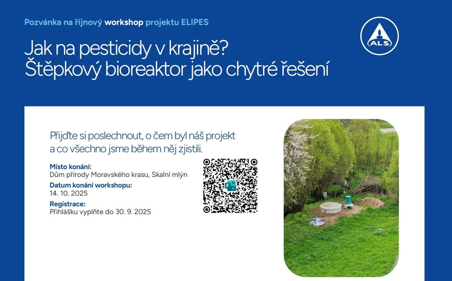 <p>ALS Česká republika: Pozvánka na ALS Workshop Jak na pesticidy v krajině? Štěpkový bioreaktor jako chytré řešení</p>