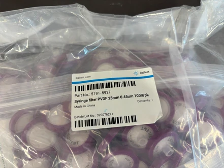 Agilent SF, PVDF, 25 mm, 0,45 µm stříkačkové filtry, 5191-5927 (Nové)