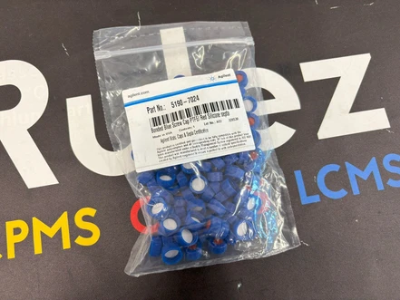 Agilent šroubovací víčko modré, PTFE/červená silikonové septum, 100/balení, 5190-7024 (Nové)