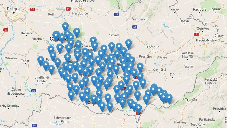 CDV: Mapa měření polycyklických aromatických uhlovodíků v rámci projektu PAUPZKO