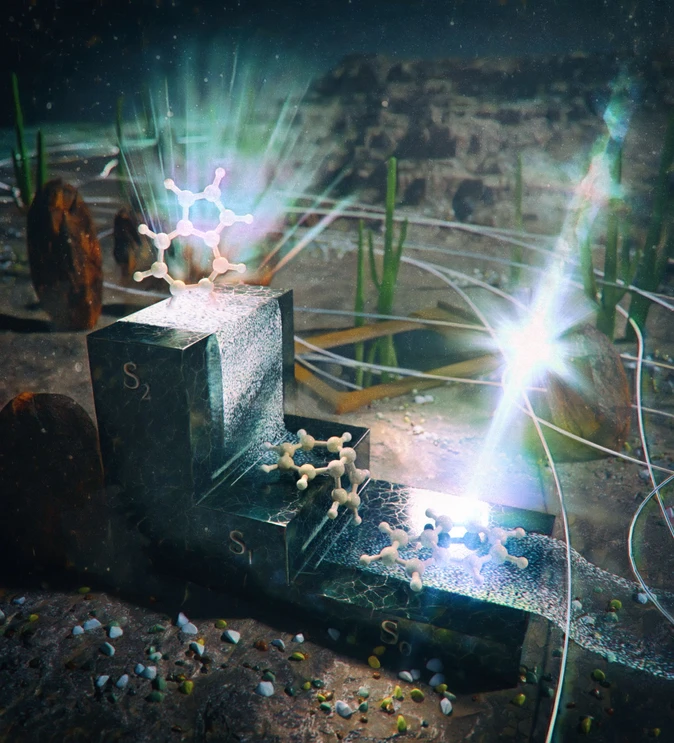 ÚOCHB/Tomáš Belloň: Umělecké zpracování nezvyklého chování azulenu