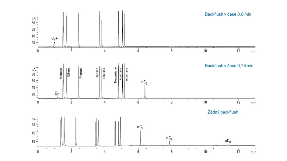 HPST: Chromatogram RGA analýzy