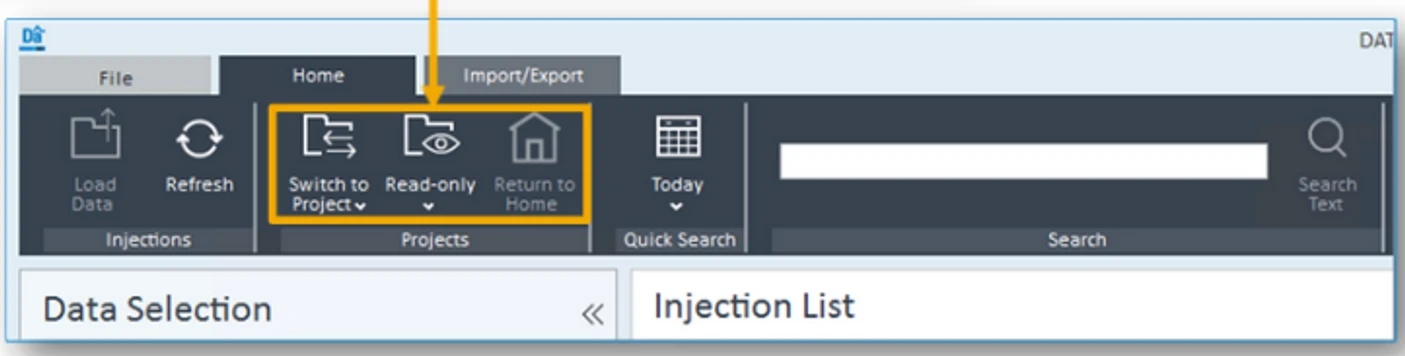 HPST: Přepínání projektů v Data Analysis OpenLab 2.6