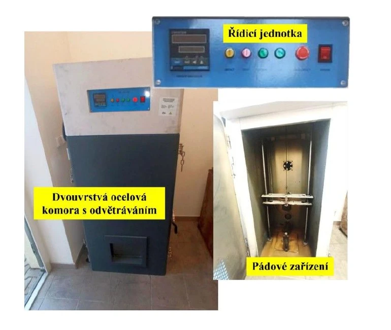 HZS ČR / Institut ochrany obyvatelstva / ING. FRANTIŠEK KOVÁŘÍK, ING. ZDENĚK DYMÁK: Obr. č. 2 - Zkušební zařízení
