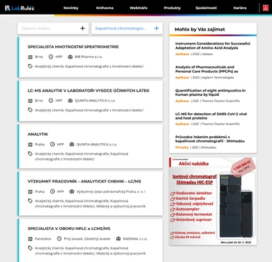 Kariéra - analytická chemie - leden 2022