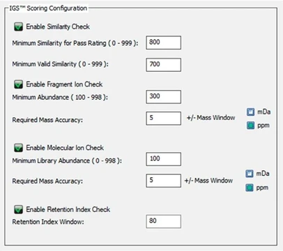 LECO ChromaTOF Identification Grading System