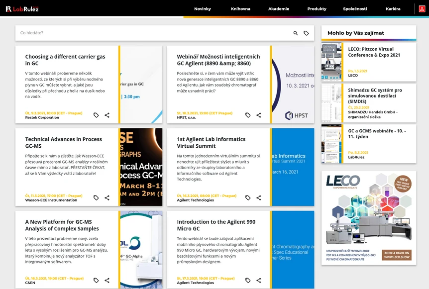 <p>LabRulez: GC a GCMS webináře - 10. - 11. týden</p>
