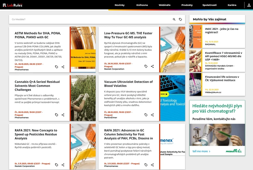 <p>LabRulez: GC a GCMS webináře 43. týden + přehled RAFA 2021</p>
