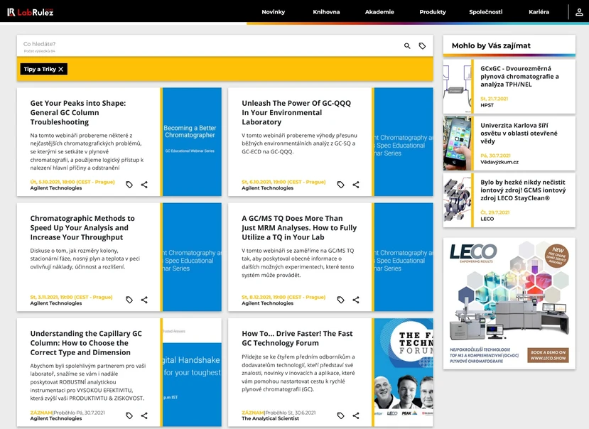 <p>LabRulez: Přehled GC a GCMS Webinářů - Tipy a Triky 2021</p>
