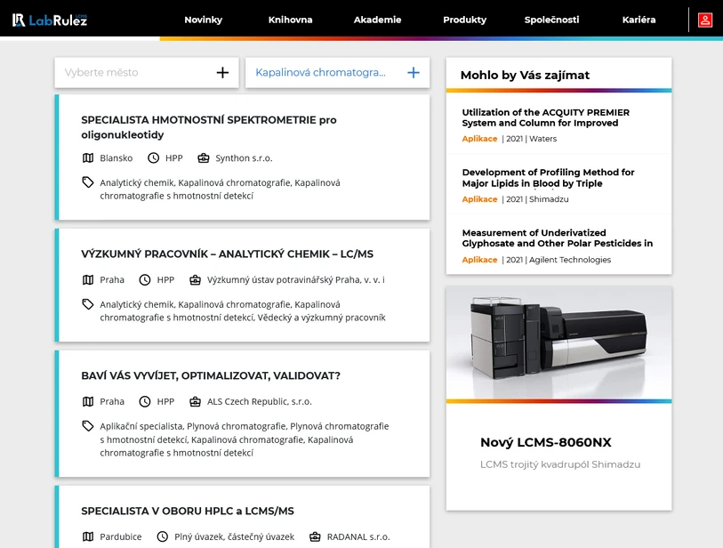 <p>LabRulez: Kariéra - přehled pracovních nabídek v oblasti analytické chemie Duben 2021</p>
