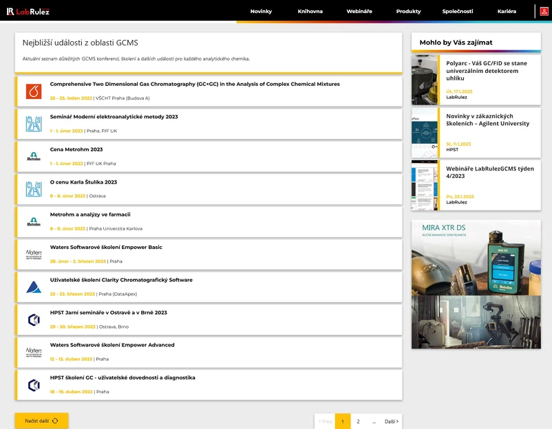 <p>LabRulez: Školení, konference, semináře analytická chemie v ČR 2023</p>
