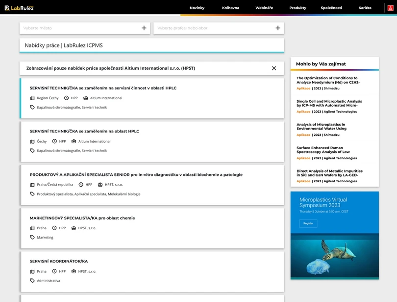 LabRulez: Přehled aktuálních i historických pracovních pozic společnosti Altium International
