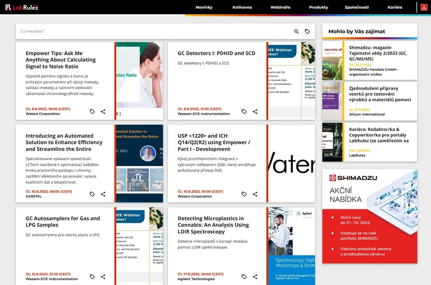 <p>LabRulez: Webináře LabRulezGCMS týden 32/2023</p>
