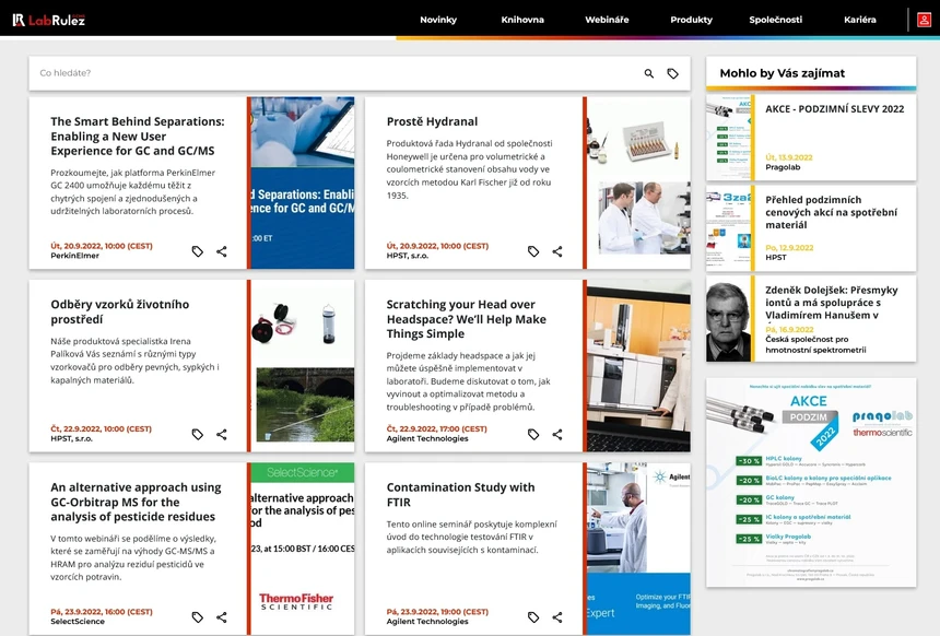 <p>LabRulez: Webináře LabRulezGCMS týden 38/2022</p>
