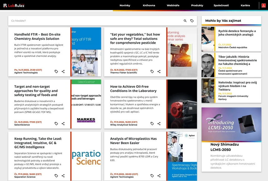 <p>LabRulez: Webináře LabRulezGCMS týden 46/2022</p>
