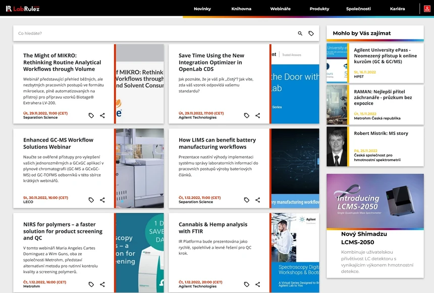 <p>LabRulez: Webináře LabRulezGCMS týden 48/2022</p>
