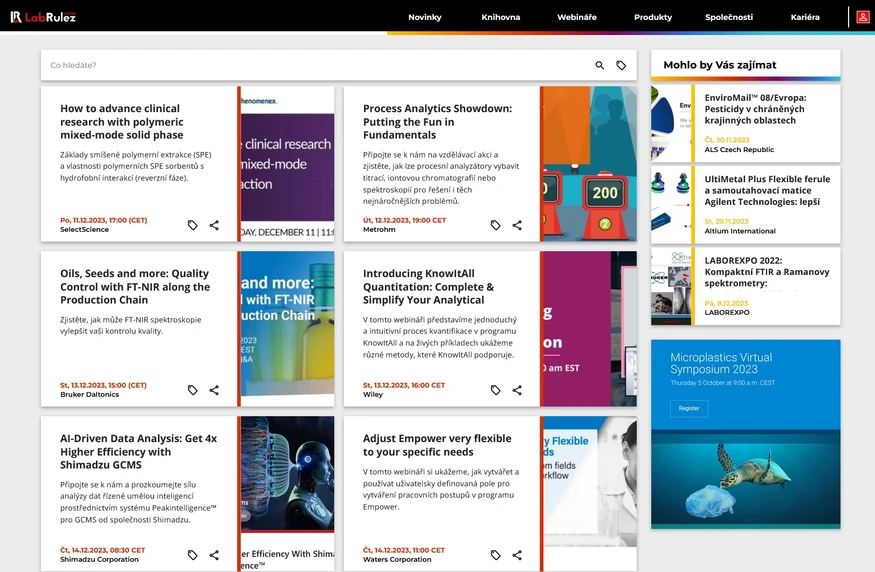 <p>LabRulez: Webináře LabRulezGCMS týden 50/2023</p>
