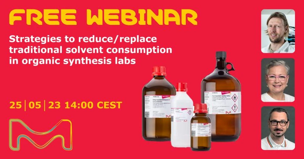 MERCK: Strategies to reduce/replace traditional solvent consumption in organic synthesis labs