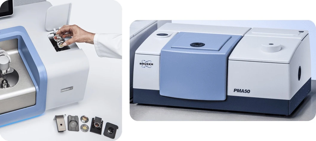 Optik Instruments: Obr.4 – Postranní vzorkovací prostor (vlevo) a externí vzorkovací prostor (vpravo)