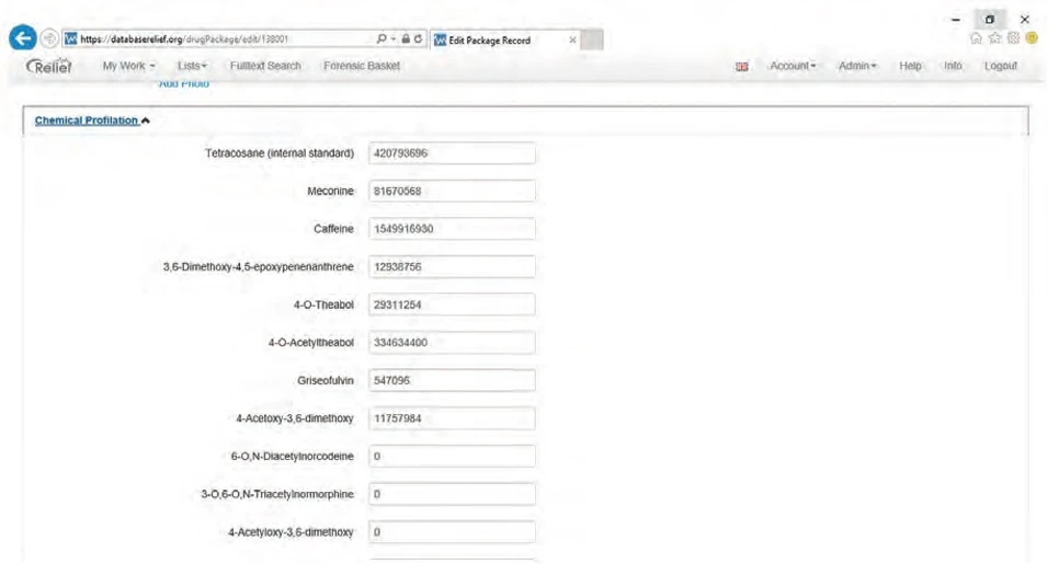 PČR: Obr. 4 Tabulka s naměřenými plochami (Zdroj: NPC)