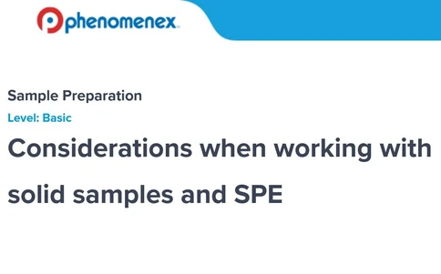 Na co myslet při práci s pevnými vzorky a SPE