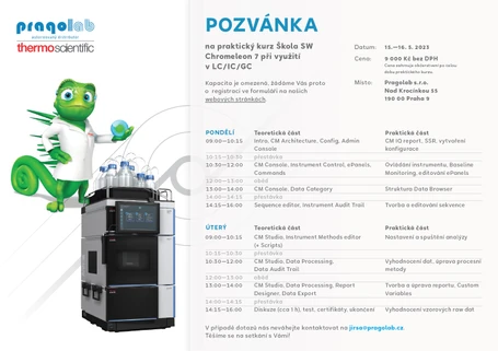 Pragolab Praktický kurz Škola SW Chromeleon 7 při využití v LC/IC/GC