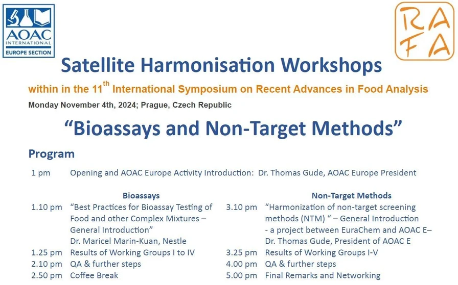 RAFA 2024: AOAC Europe Satellite Harmonisation Workshop.
