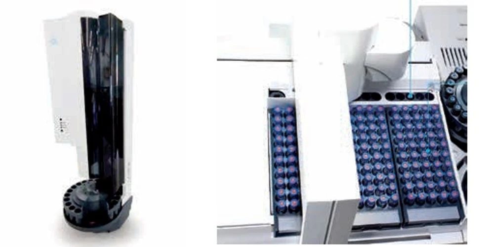 Revue CO: Autodávkovcia nástreková veža Agilent 7693 max.16 vzoriek a plošný zásobník pre autodávkovač s kapacitou až 150 ks vialiek Agilent