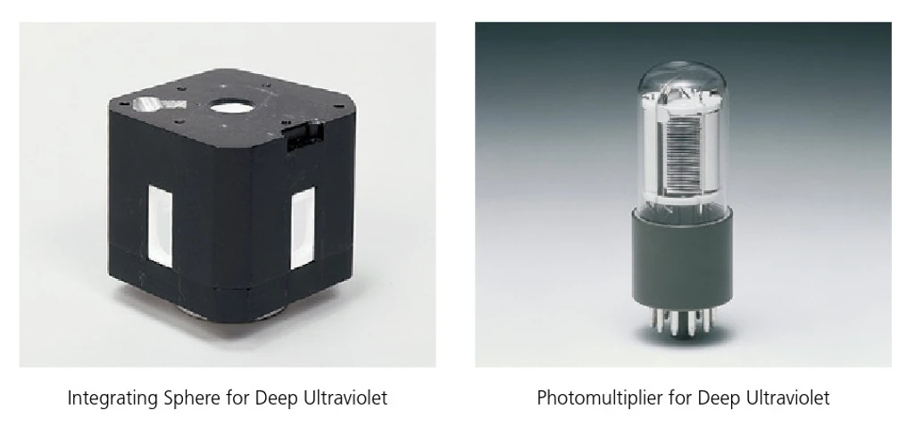 Shimadzu: Materiály integrační koule a fotonásobiče pro ultrafialovou oblast