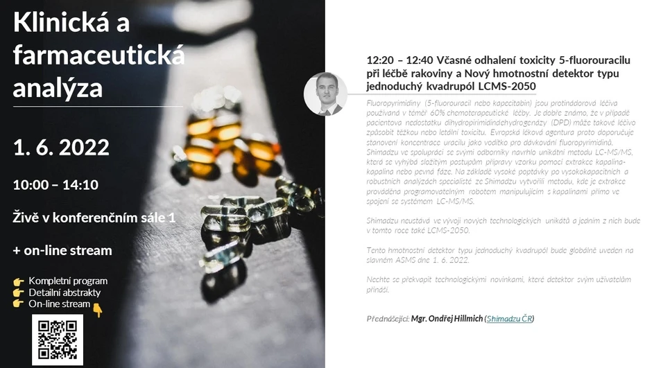 Shimadzu: Včasné odhalení toxicity 5-fluorouracilu při léčbě rakoviny a Nový hmotnostní detektor typu jednoduchý kvadrupól LCMS-2050