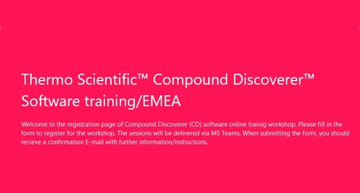 Compound Discoverer software workshops (Specialized data processing: GCMS)