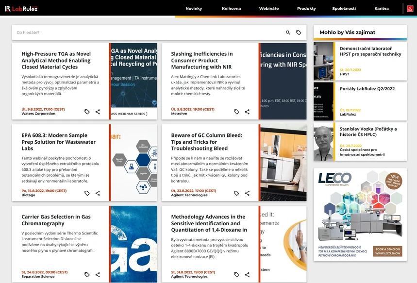 <p>LabRulez: GC a GC/MS webináře srpen 2022</p>
