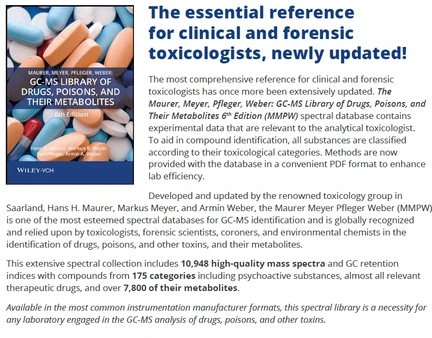 Wiley Maurer, Meyer, Pfleger, Weber: GC-MS knihovna drog, jedů a jejich metabolitů 6. vydání