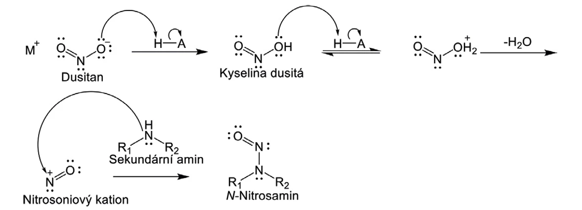 Zentiva/VŠCHT: Obr. 1: Obecné schéma N-nitrosace