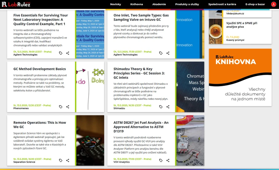 <p>LabRulez: GC a GCMS webinars - week 20</p>
