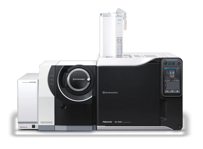 Shimadzu: Plynový chromatograf s hmotnostním detektorem Shimadzu GCMS-QP2020 NX ve spojení s pyrolýzérem Frontier Laboratories EGA/PY-3030D Multi-Shot