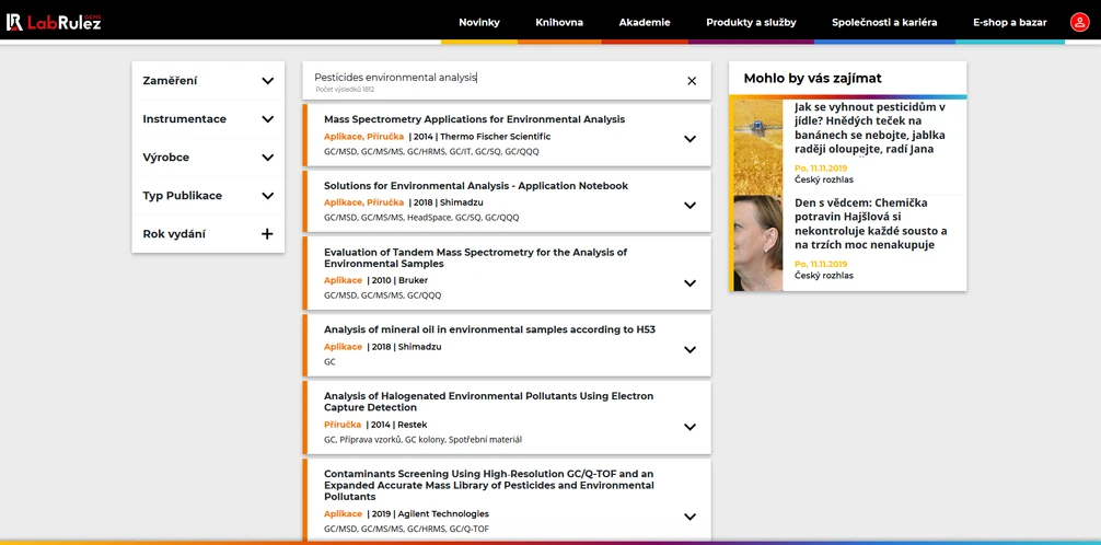 <p>LabRulez: Knihovna aplikací pro oblast plynové chromatografie a hmotnostní spektrometrie</p>
