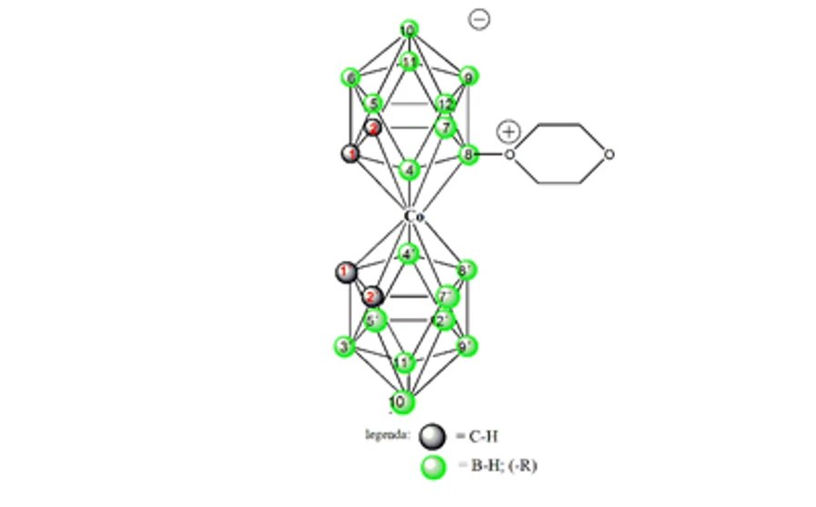 Obrázek 1: Molekula 8-dioxonium COSANu, zkratkovitě C8D